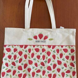 Strawberry Canvas Tote Bag "Berry Sweet" ~ New with Tags